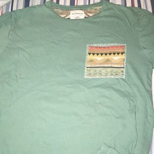 Light Green Pacsun Pocket Tee Shirt